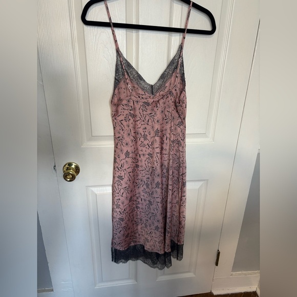 Victoria’s Secret Y2K Slip Dress | Women’s M | Blush Pink Floral with Grey Lace - Picture 5 of 11